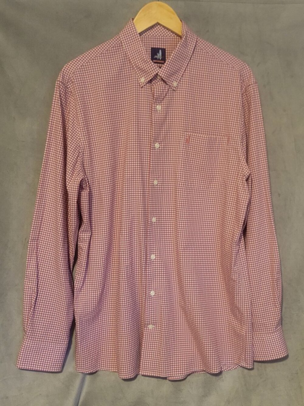 Johnnie O Prep-Formance  Button Down Long Sleeve Shirt Red  Gingham Large